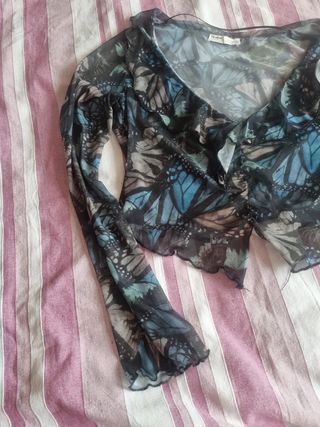 Top Pull&Bear gasa mariposas M