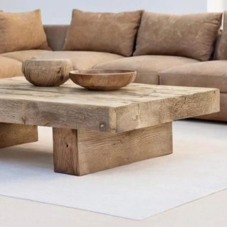 Mesa centro madera maciza rústica