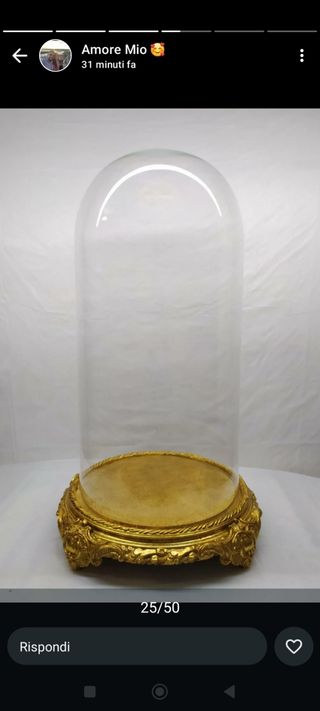Campana vetro - base oro
