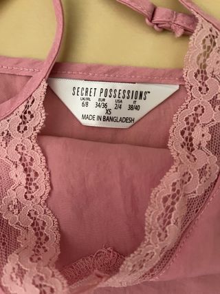 Camiseta pijama rosa encaje