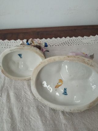 Pareja figuras porcelana pastoril