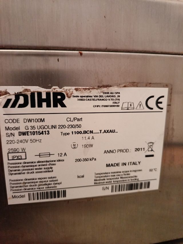 Lavavasos industrial DIHR DW100M