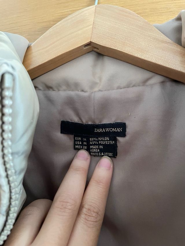 Abrigo Zara beige talla M