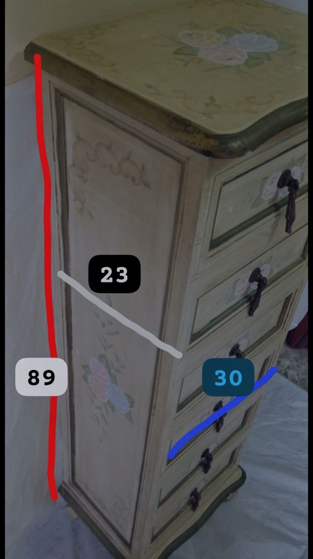 SINFONIER B & B DE 6 CAJONES CON ADORNOS FLORALES.