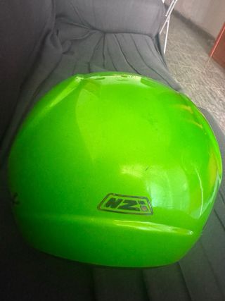 Casco moto verde