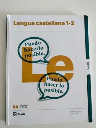 Libro Lengua castellana 1-2 Bachillerato