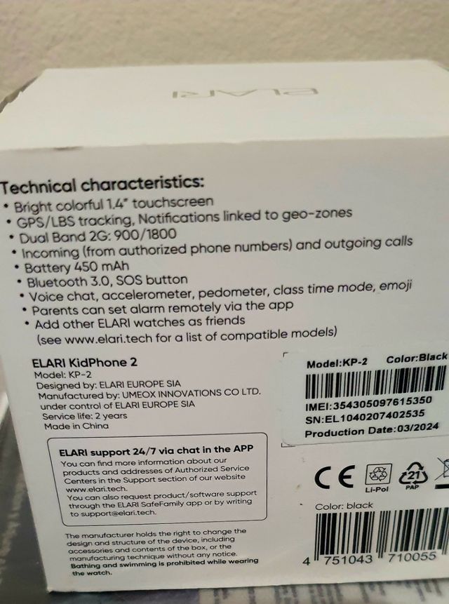 Elari KidPhone 2 - Smartwatch GPS per Bambini