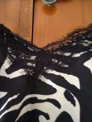 Top+shorts cebra blanco-negro