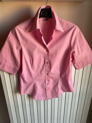 Camicia rosa manica corta