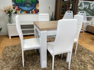 Mesa Comedor 4 Sillas Blanca
