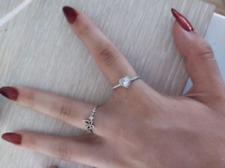 Anillo solitario de plata de primera ley 925 nuevo