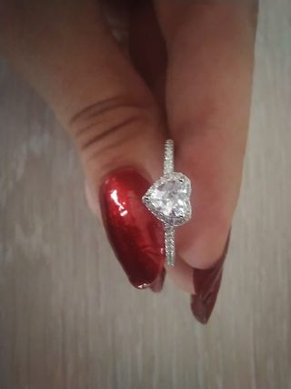 Anillo solitario de plata de primera ley 925 nuevo