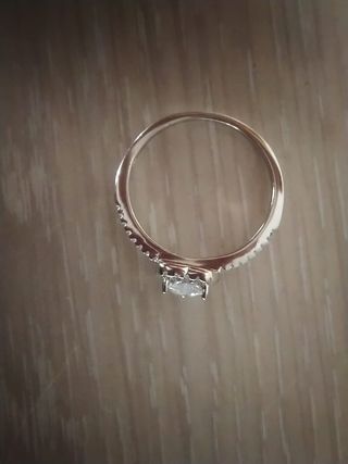 Anillo solitario de plata de primera ley 925 nuevo