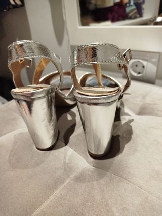 Sandalias Plataforma Plata