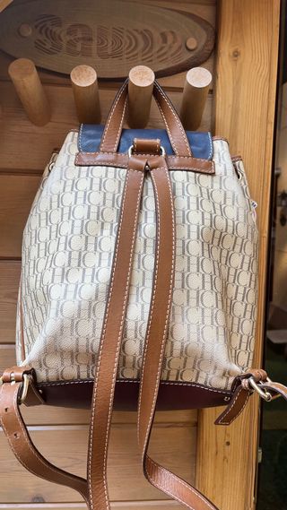 Mochila Carolina Herrera Beige y Marrón