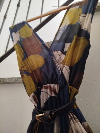 Vestito midi plissettato floreale