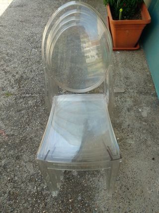 4 Sedie Trasparenti in plastica