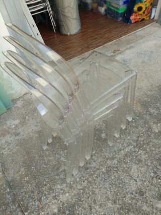 4 Sedie Trasparenti in plastica