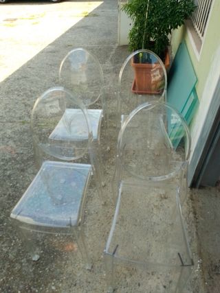4 Sedie Trasparenti in plastica
