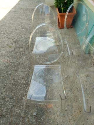 4 Sedie Trasparenti in plastica