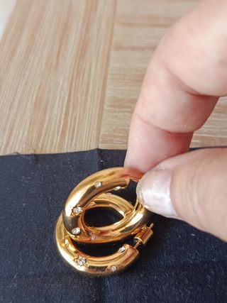 Aros dorados BAMBA,sin estrenar. Baño de oro