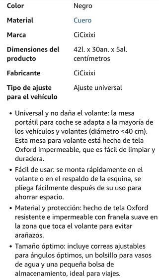 Bandeja plegable coche