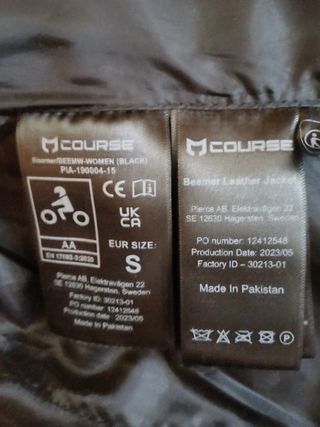 Cazadora cuero COURSE moto mujer.