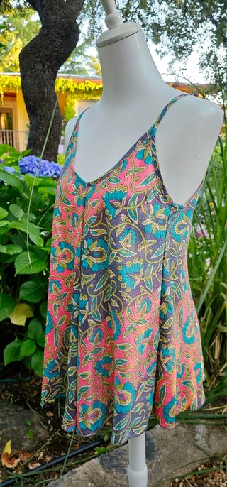 Conjunto top y chaqueta overall reversible paisley
