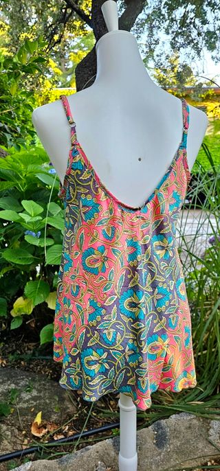 Conjunto top y chaqueta overall reversible paisley