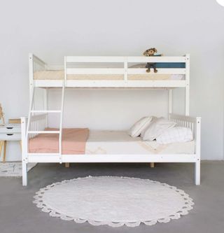 Litera blanca de madera - Cama doble