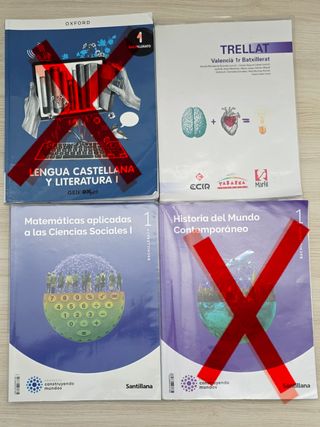 Lote libros de texto de 1⁰ de bachillerato.