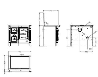 Cocina leña Hergom L07/90 517135 cromo