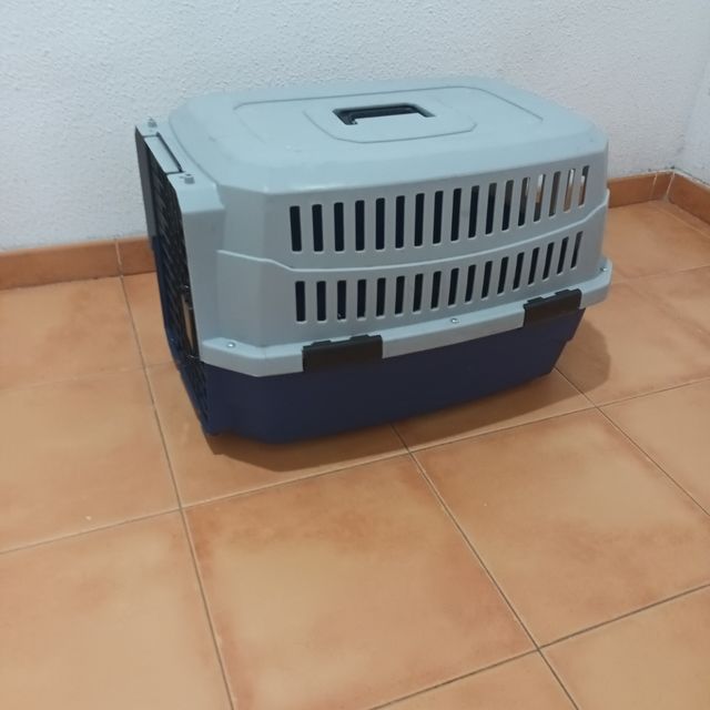 Transportín perro azul y gris