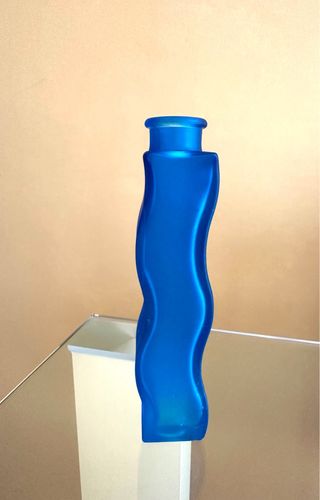 Vaso vetro blu - Onde - 22x4cm