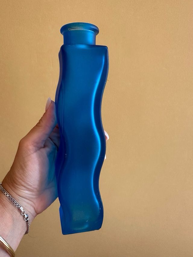 Vaso vetro blu - Onde - 22x4cm