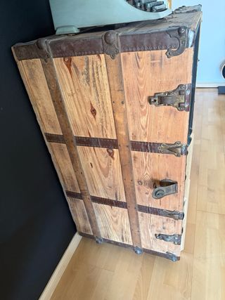 Mueble bar vintage de madera y metal