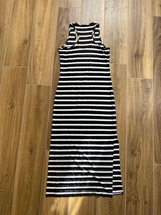 Vestito lungo a righe bianco e nero edtivo donna