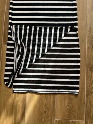 Vestito lungo a righe bianco e nero edtivo donna