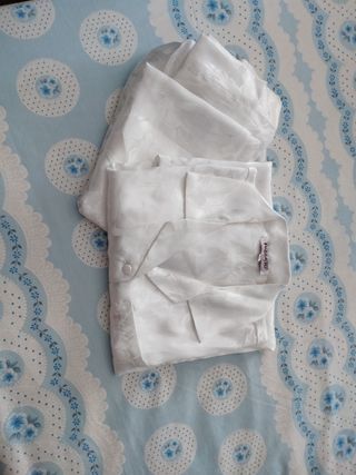 Pijama raso blanco - pantalón largo