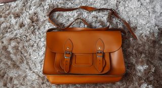 Bolso satchel piel marrón