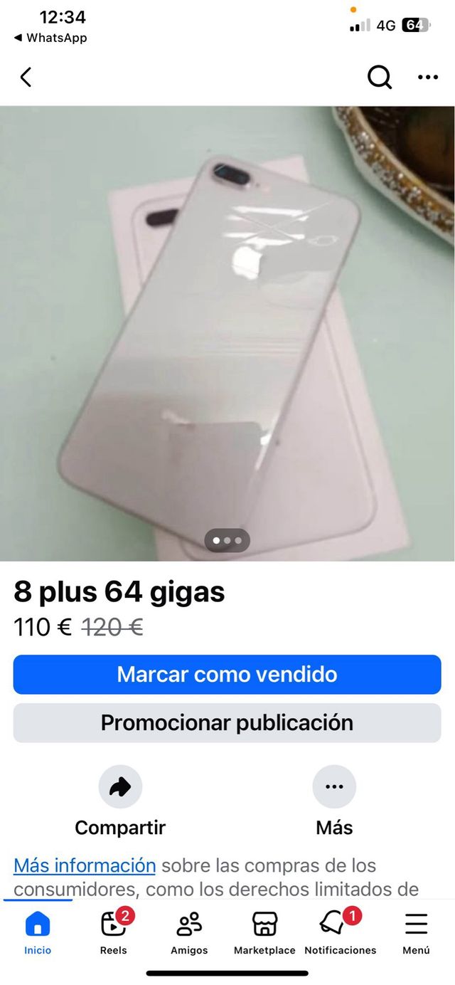 iPhone 8 Plus blanco 64gb