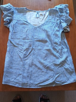 Blusa rayas azul blanco - Talla M