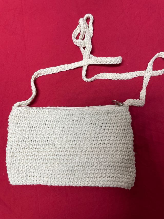 Nuova Borsetta uncinetto beige e turchese