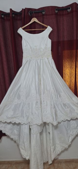 Vestido novia blanco encaje