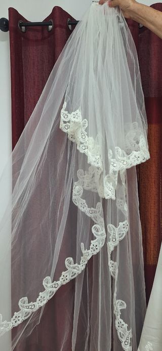 Vestido novia blanco encaje