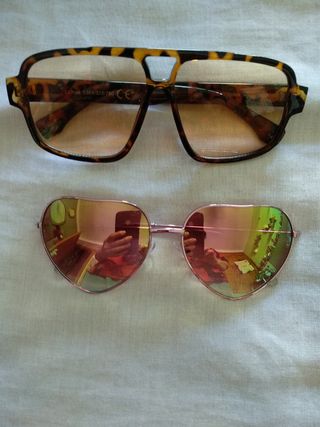 Lote,,,,2 Gafas sol: marrón y rosa,,a estrenar,nun