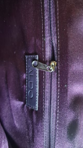 Sandalias tacón morado y cartera