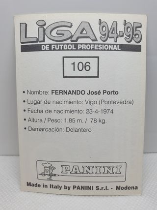 ⚽️ CROMO DE FUTBOL FERNANDO 94-95 PANINI 