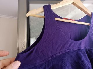 Camiseta morada volantes talla grande 