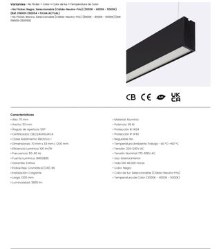 Barra lineal LED 120cm